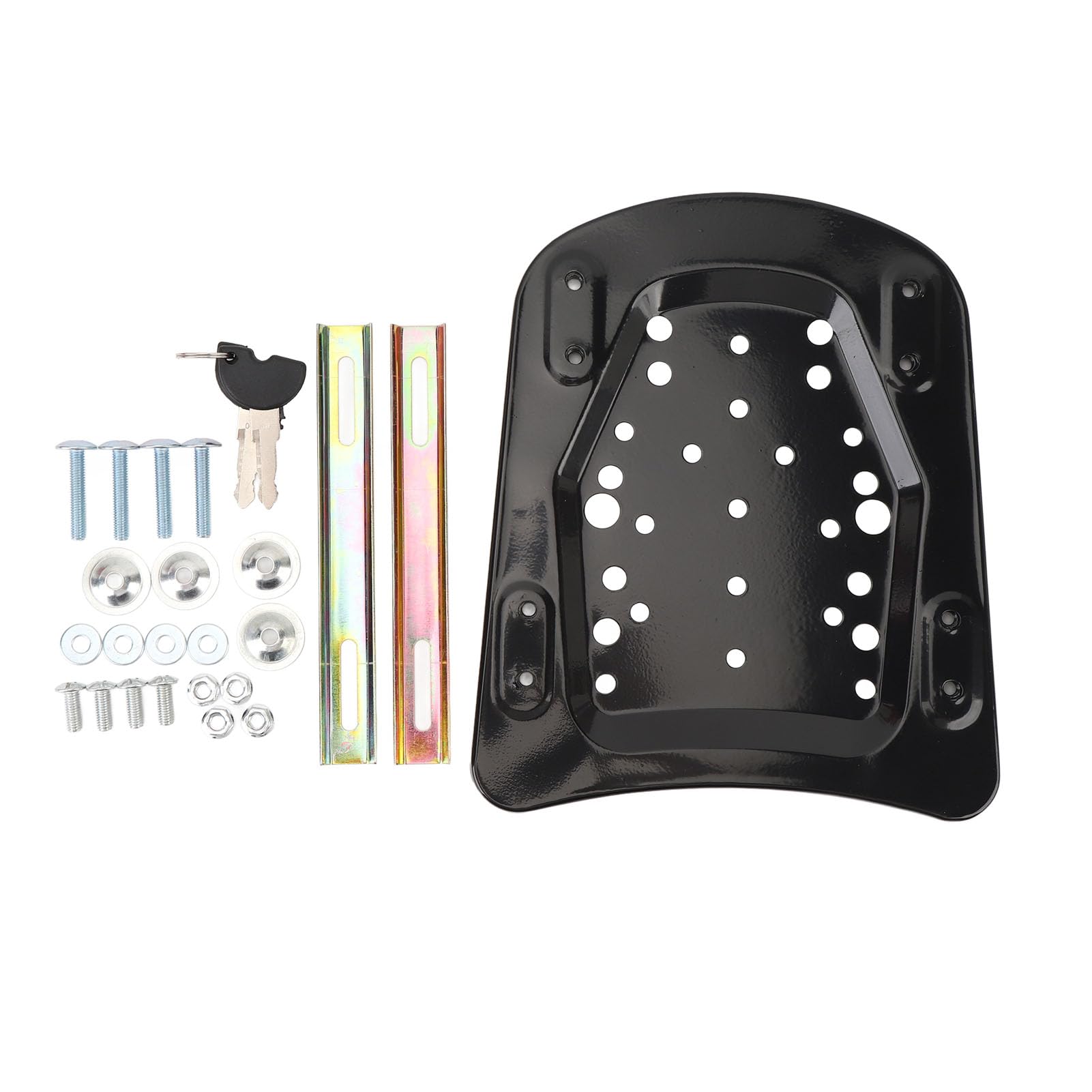 Dioche Porte-Bagages de Rangement pour L, Coffre Supérieur de Moto Rétro pour Scooters électriques, Ajustement Universel pour Motos, avec Serrure à clé (Blue)