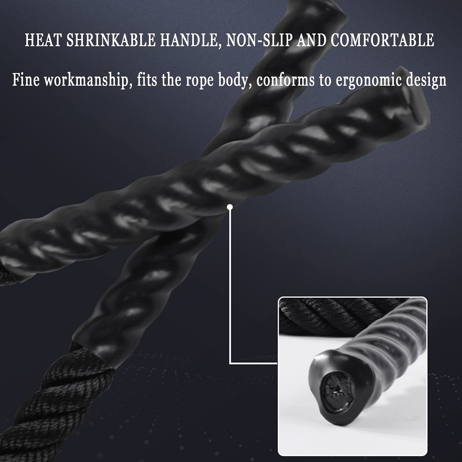 Battle Rope für Stärke, Kraft und Ausdauer, Übungsseil für Ganzkörpertraining, Krafttrainingsgeräte für Bessere Griffkraft, Gewichtetes Gymnastikseil (Size : 15m)