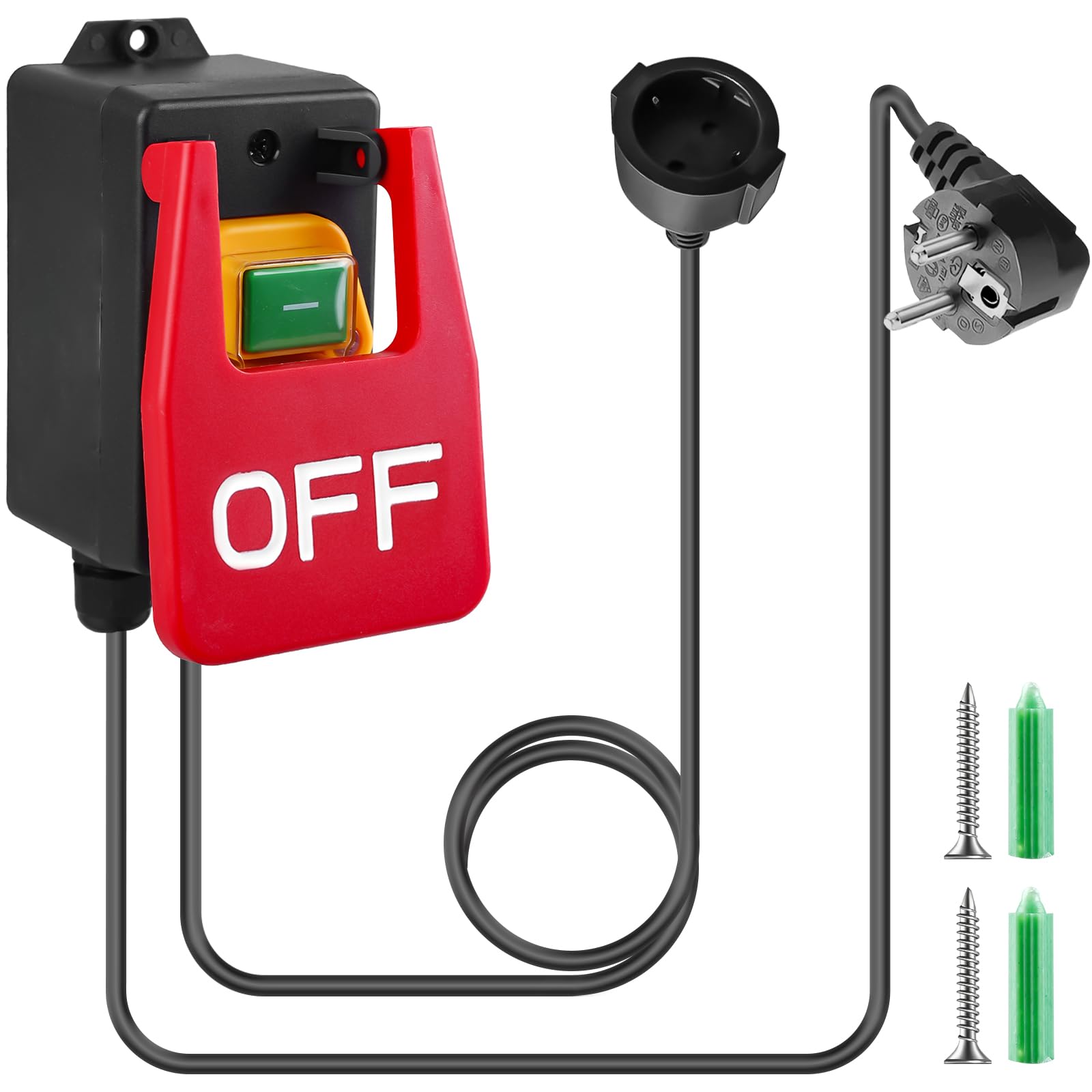 Interruttore monofase da 250 V, 16 A, interruttore di emergenza, interruttore di sicurezza, interruttore elettromagnetico, interruttore a macchina per spegnere rapidamente la tavola di fresatura e