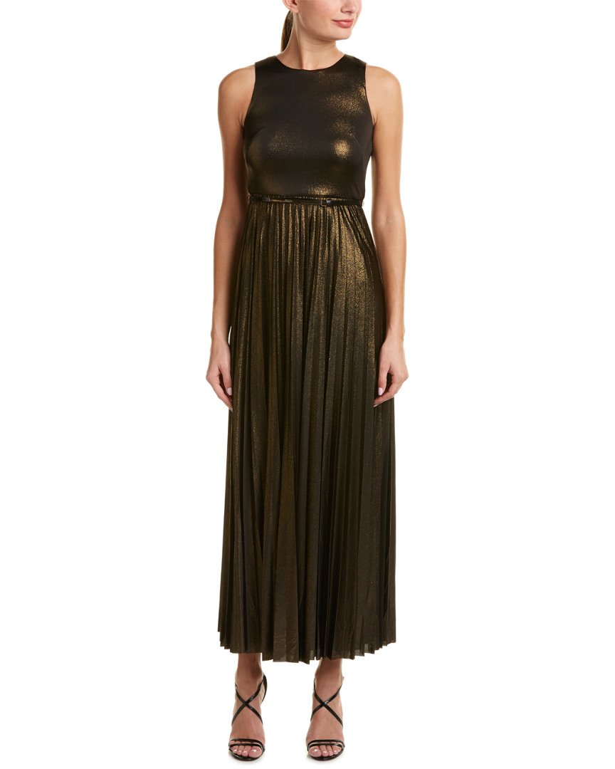 knee length dresses for ladies Donna Morgan Gold Sequin Long Sleeve Party Dress main image 0
