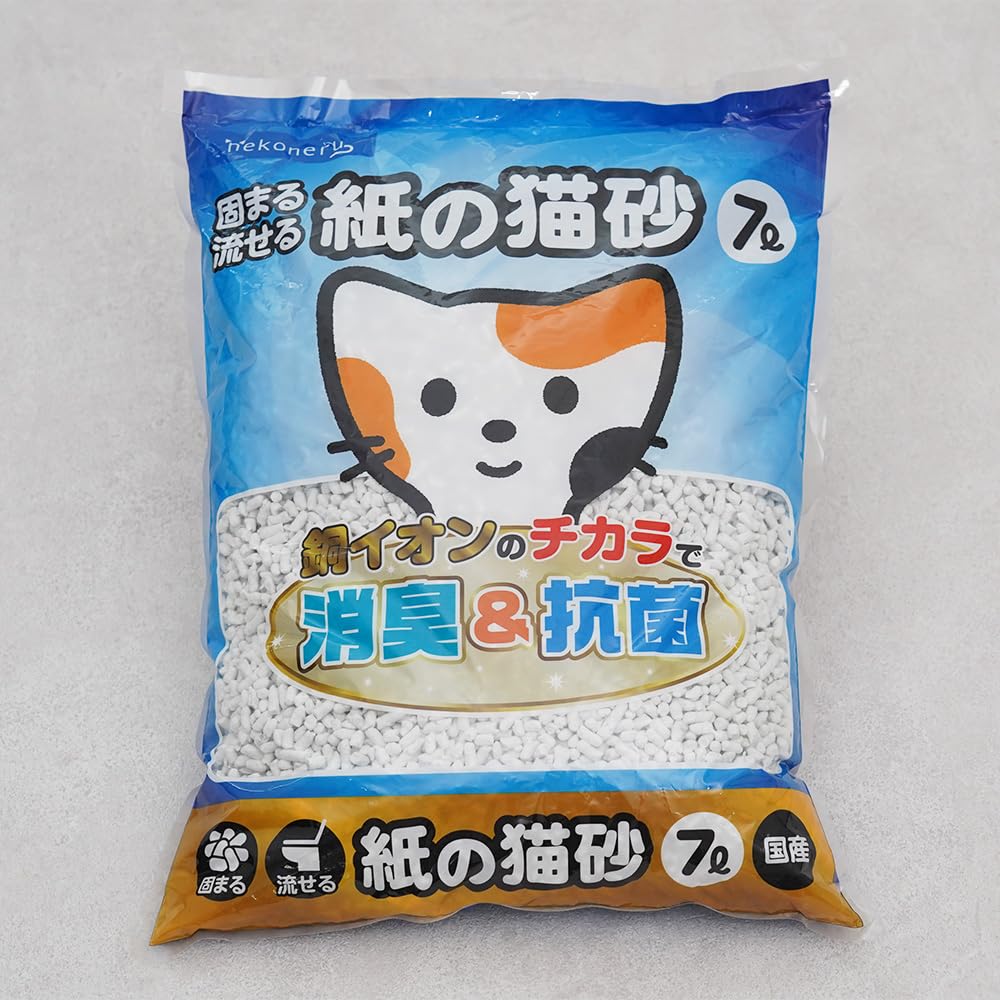 Amazon | ネコネル (nekoneru) 固まる流せる紙の猫砂 7L