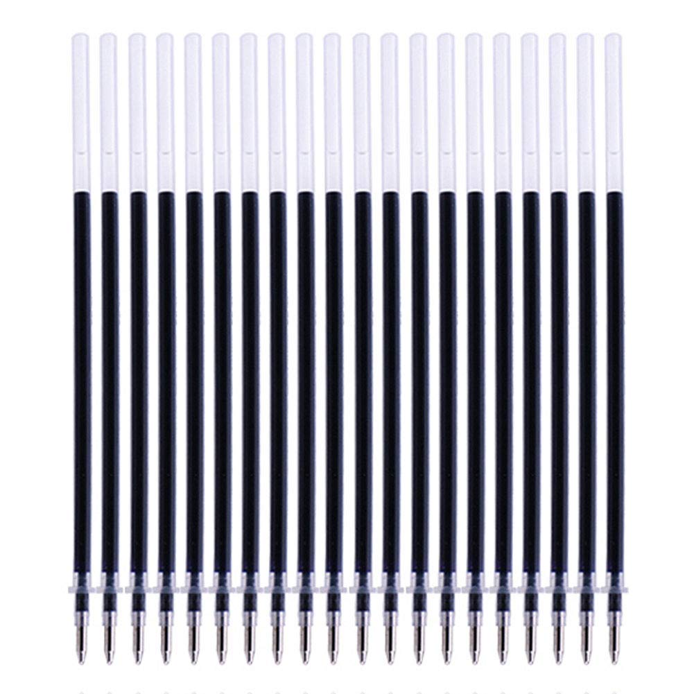 Byfri Black 20Pcs Gel Pen Refill Ink Writing Tool Neutral Core 0.5Mm Useful Durable Stationery Smooth(Black)