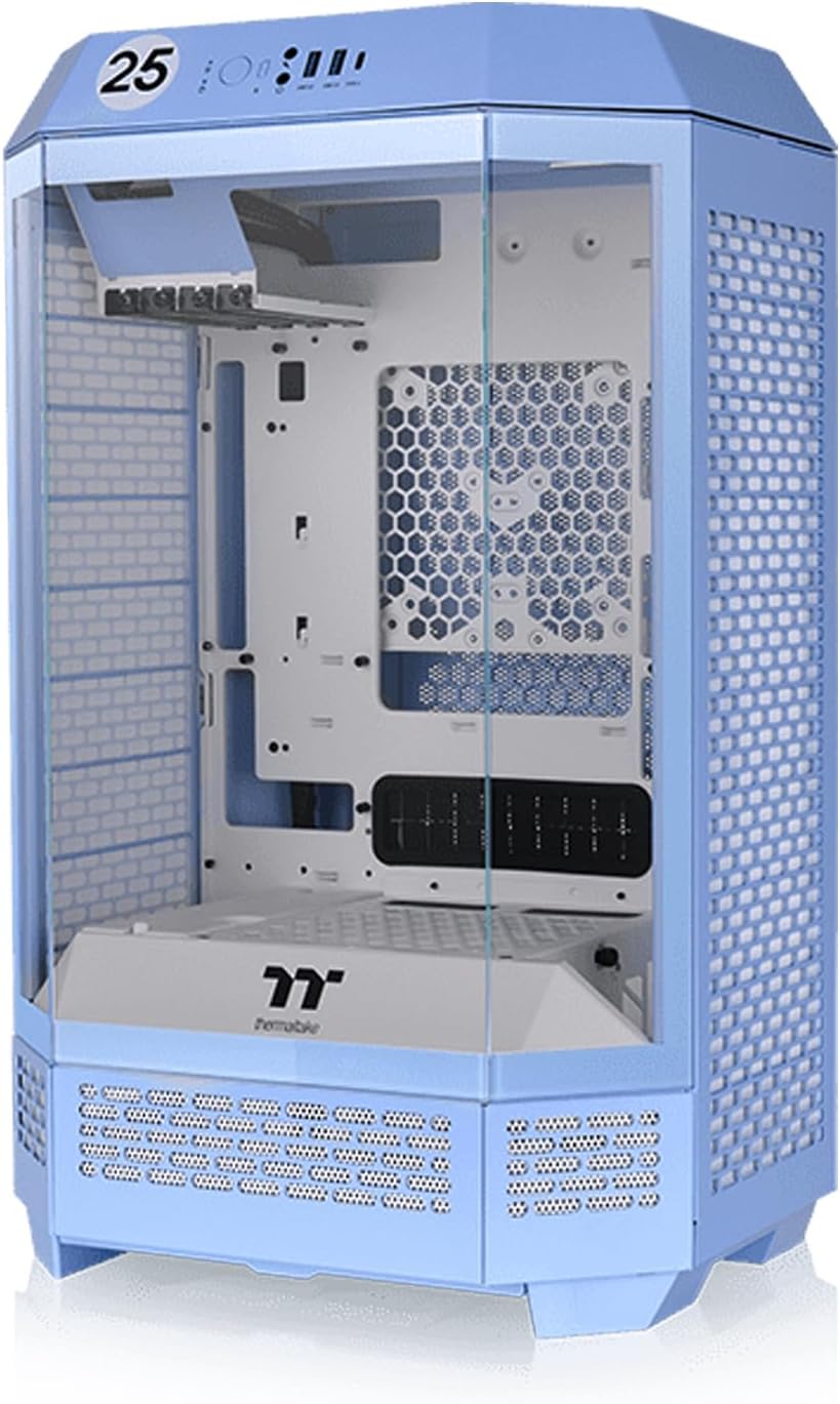 Thermaltake Tower 300 Hydrangea Blue Micro-ATX Case; 2x140mm CT Fan Included; Support Up to 420mm Radiator; Optional Chassis Stand Kit Allows Horizontal Display; CA-1Y4-00SFWN-AZ; 3 Year Warranty