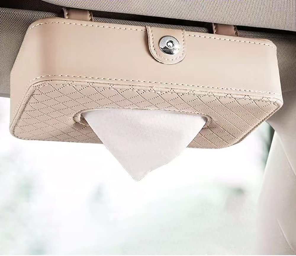 KIHES Car Tissue Holder,For Infiniti ESQ JX EX FX G Series Sun Visor Hanging Paper Towel Clips Holder,Car Backseat Vehicle Door Tissue Case Dispenser Holder,A