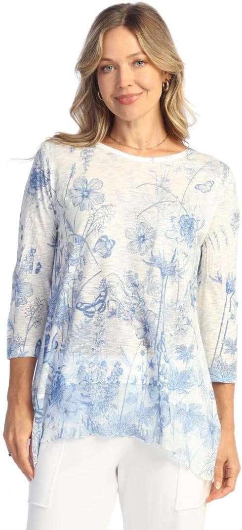 Jess & Jane Women's Sonata Tunic Top with Chiffon Hem