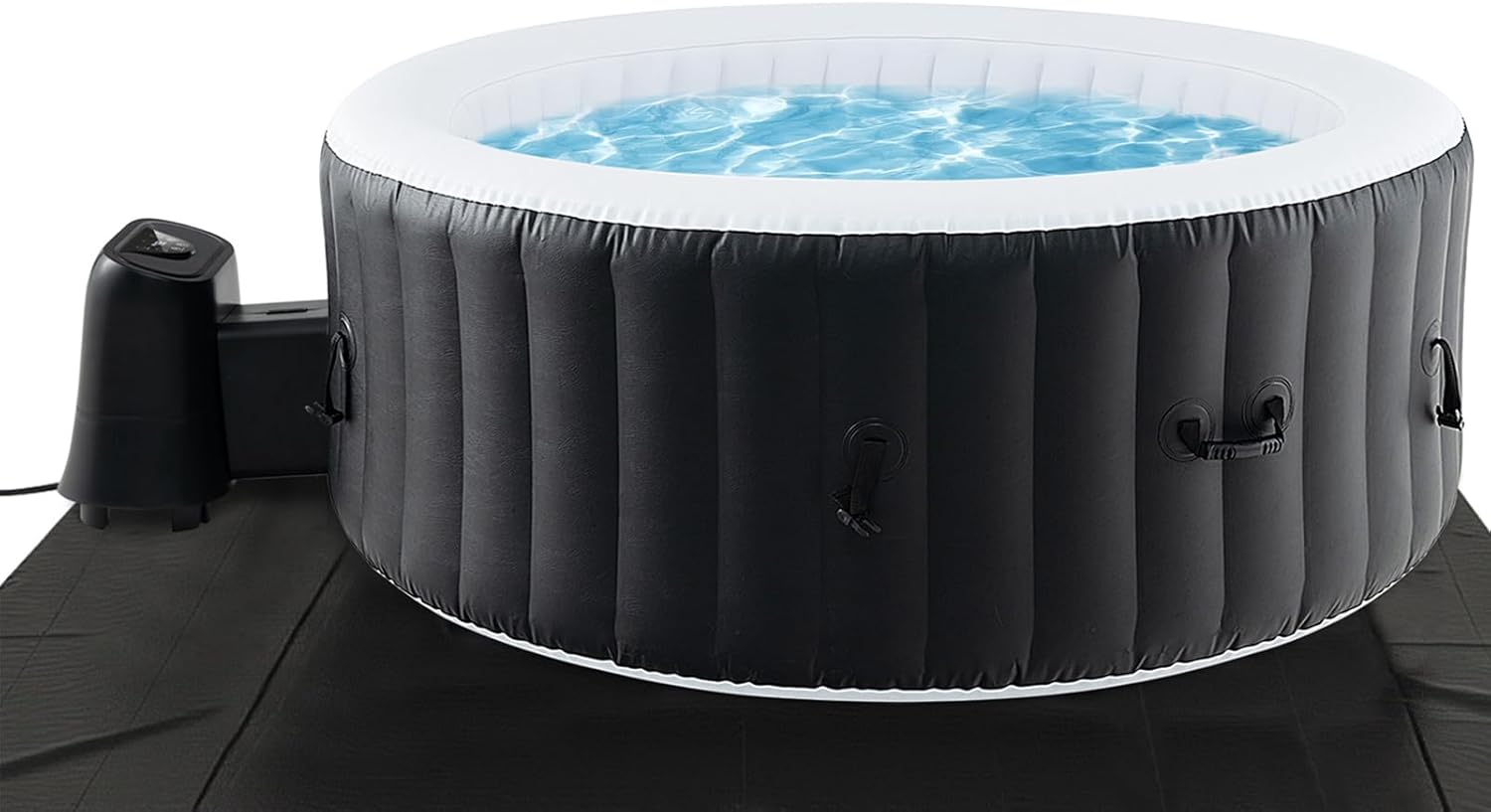 Goplus Inflatable Hot Tub SPA, 2-4/4-6 Person Portable Blowup Pool Hottub with Air Jets, Electric Heater Pump, Filter, Energy-Efficient Thermal Cover, Ground Cloth (80’’ Round, 4-6 Person)