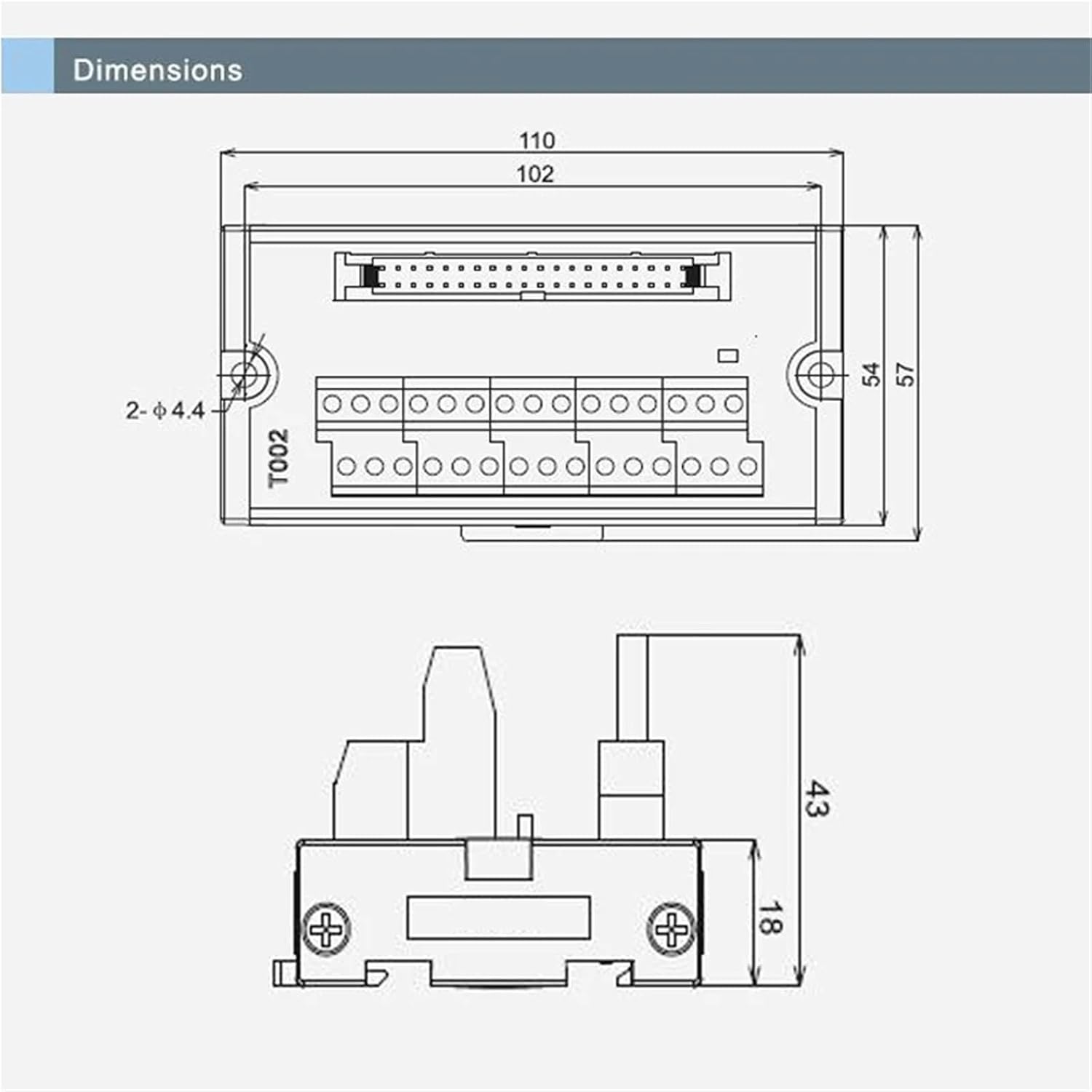 Terminal Block Fro CPU Breakout Board IDC40 to Terminal Block Relay Adapter DIN Rail Mounting