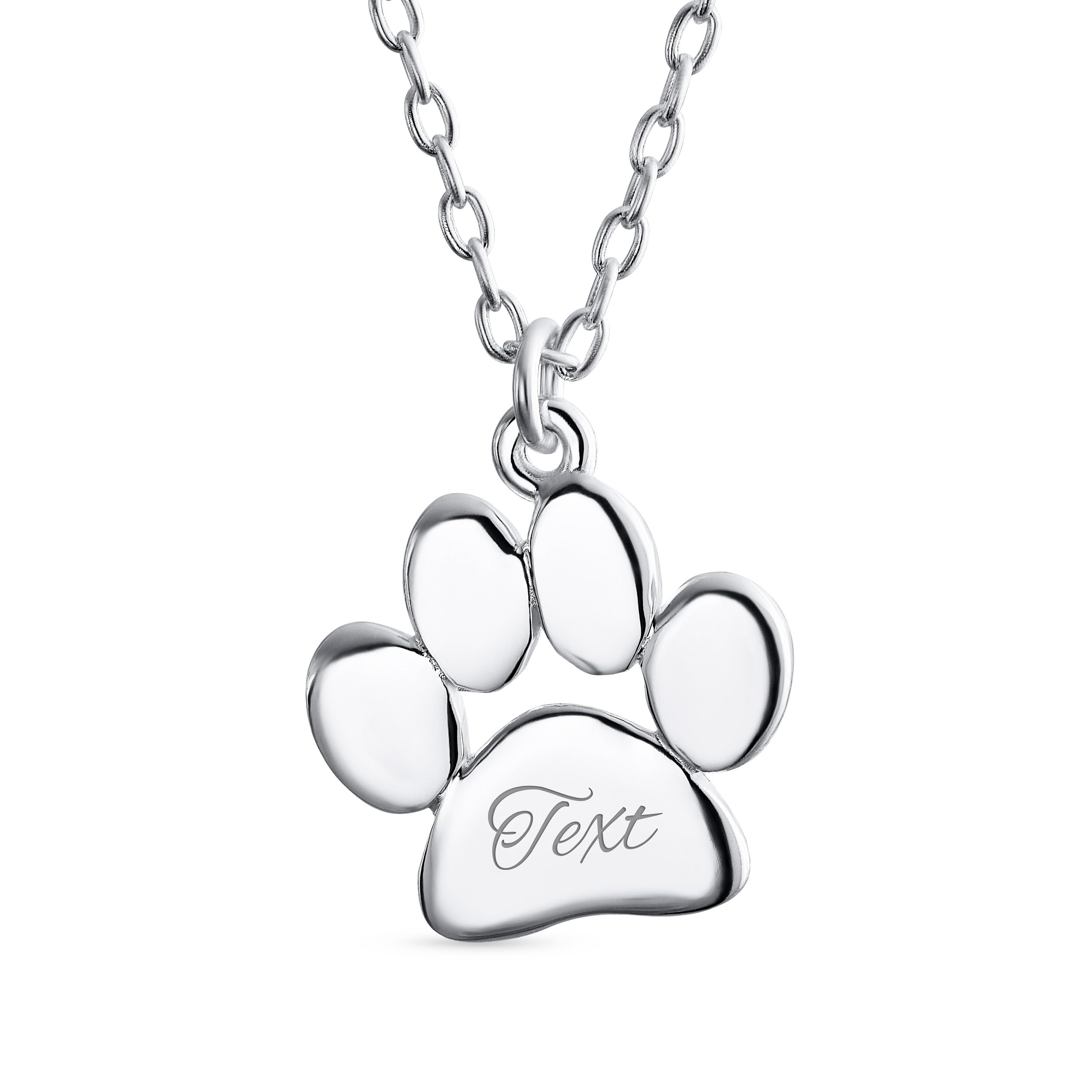 Personalizada Letra Inicial A-Z Delicado Perro Gato Mascota Gatito Cachorro Impresión De La Pata Collar Animal Joyería Para Mujer Adolescente Rosa Pulido Chapado En Oro Amarillo .925 Plata De Ley