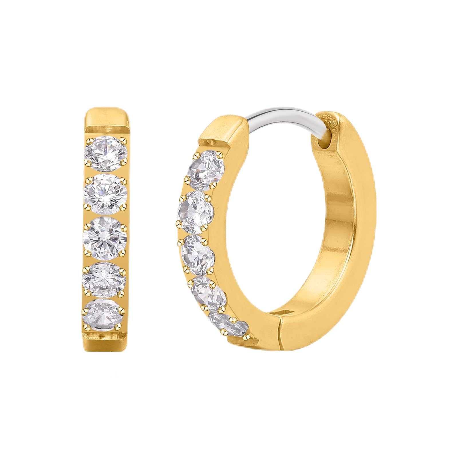 Limerencia Titan Creolen 8-12mm Zirkonia hypoallergen für Damen & Herren | Medizinischer nickelfreier Schmuck, hautschonend für empfindliche Ohren, leichtes Tragegefühl den ganzen Tag