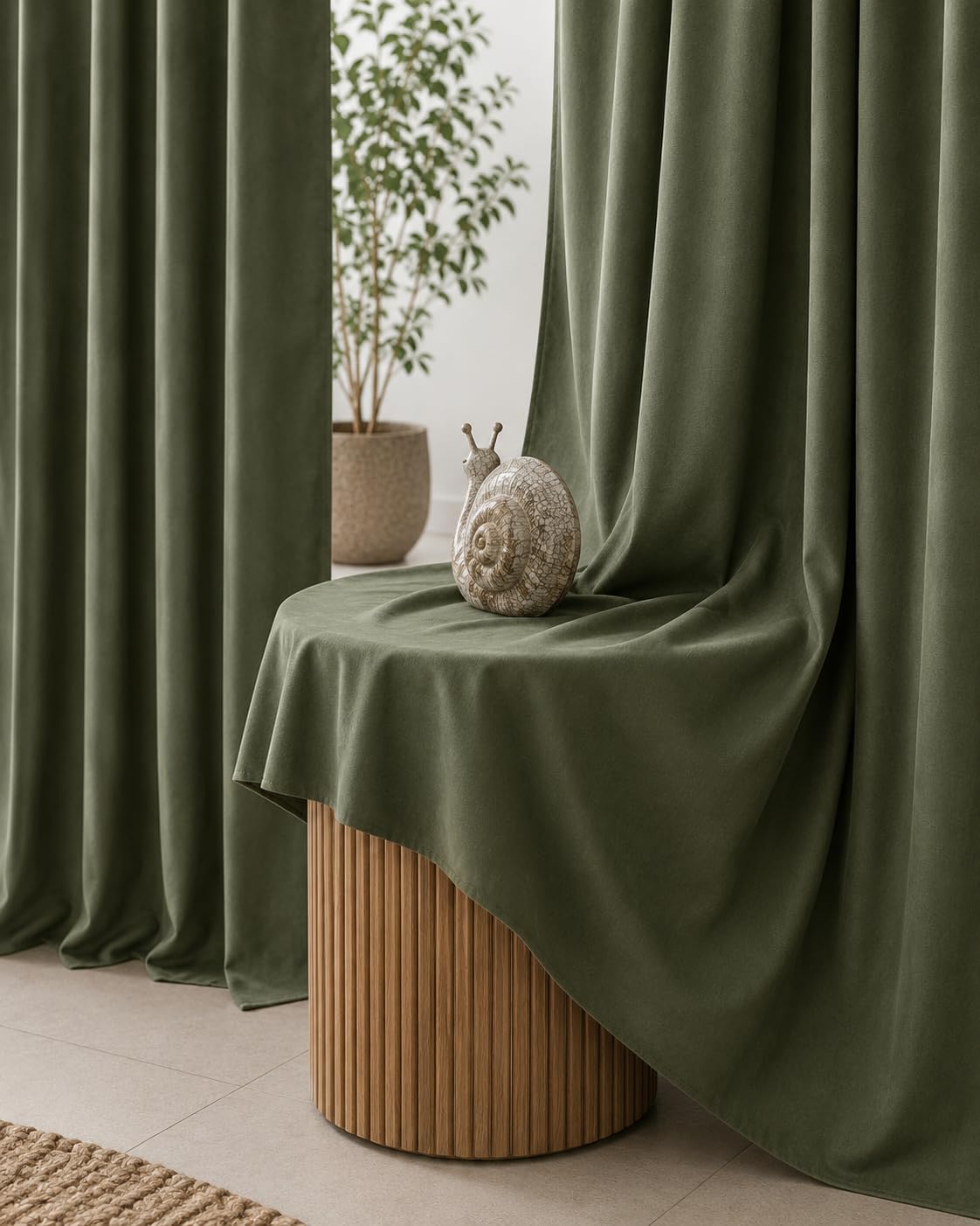 THE LINEN COMPANY Cotton Room Darkening, Light Blocking Curtain 8 feet with