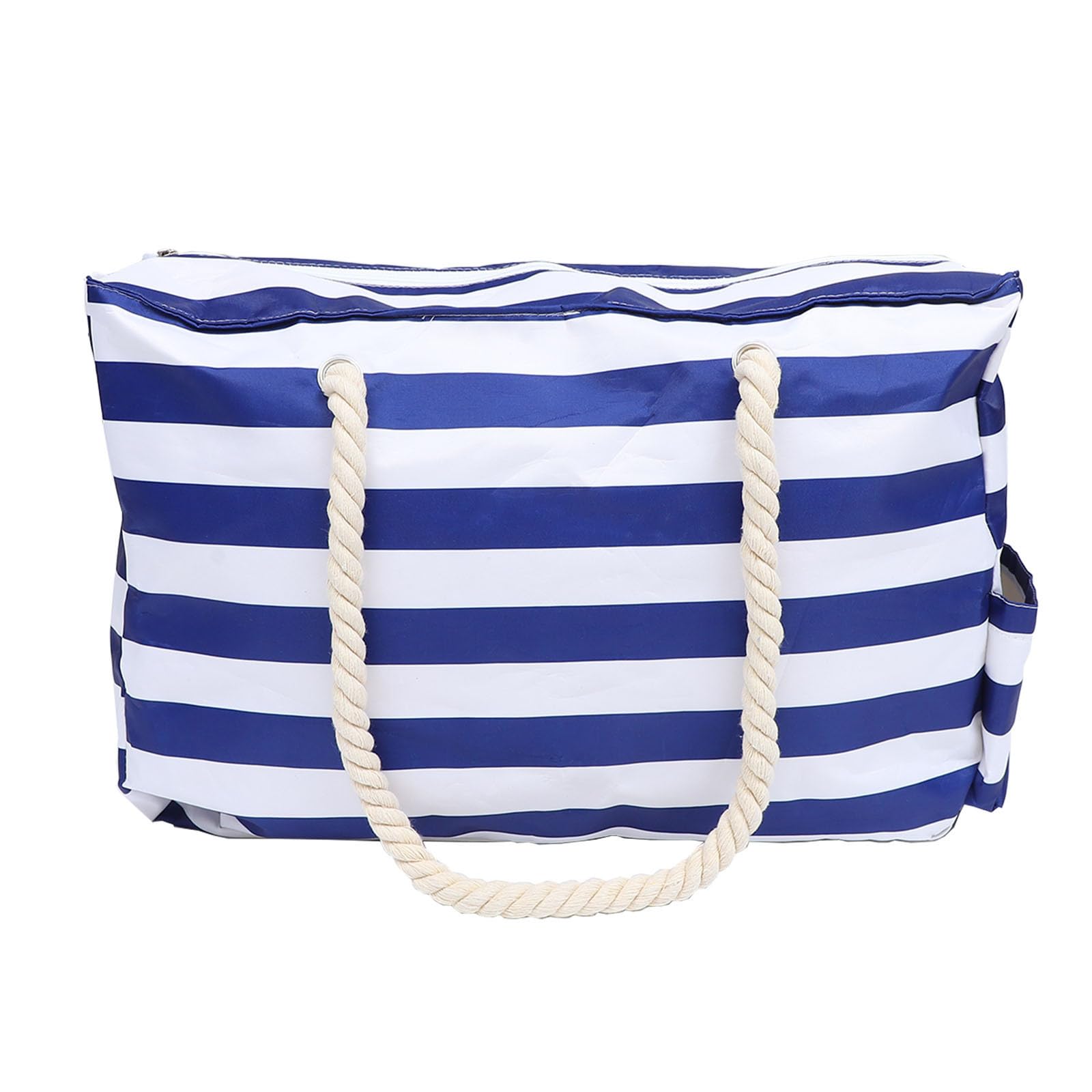 Tofficu Bolso de playa grande impermeable de lona azul, de gran capacidad, para compras y gimnasio