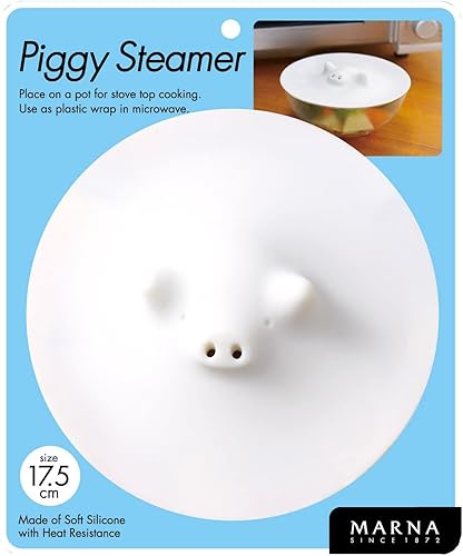 Miniatura 4 de Piggy Steamer - Tapa para microondas de 6.9 pulgadas, juego de 2, multiusos para cocinar al vapor, cubrir y abrir frascos, color blanco