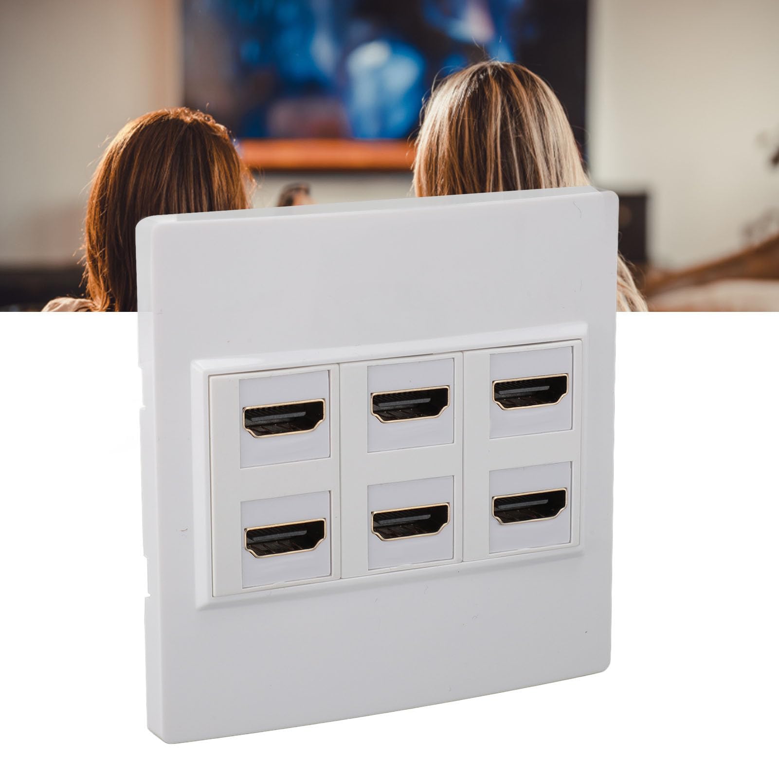 Piastra da Parete HDMI, Pannello da Parete Keystone HDMI 2.0 4K 60HZ a 6 Porte, Supporta 32 Canali Audio, Frequenza di Campionamento 1536kHz