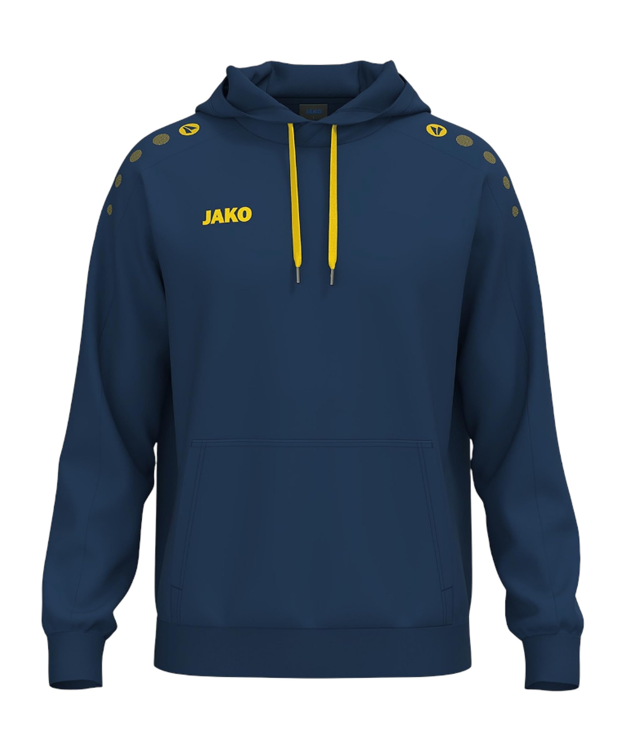 JAKO Unisex One Cotton Hooded Sweatshirt, Navy/Citro, XL