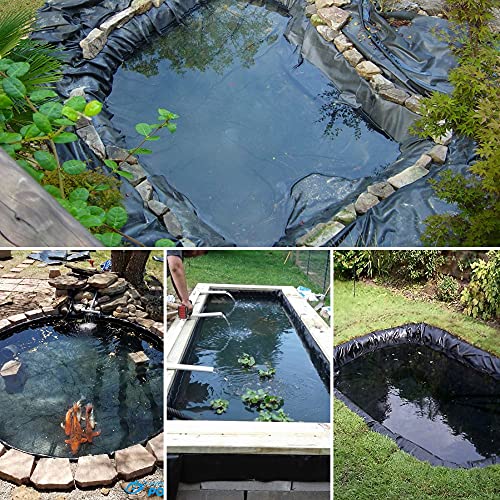 Maporch Upgraded 20 X 30Ft Reinforced Polyethylene Fish Pond Liner With 24 Mils Thickness, Black Pond Skins Liner For Fish Koi Pond, Garden Pool And Irrigation Pond #TOP3