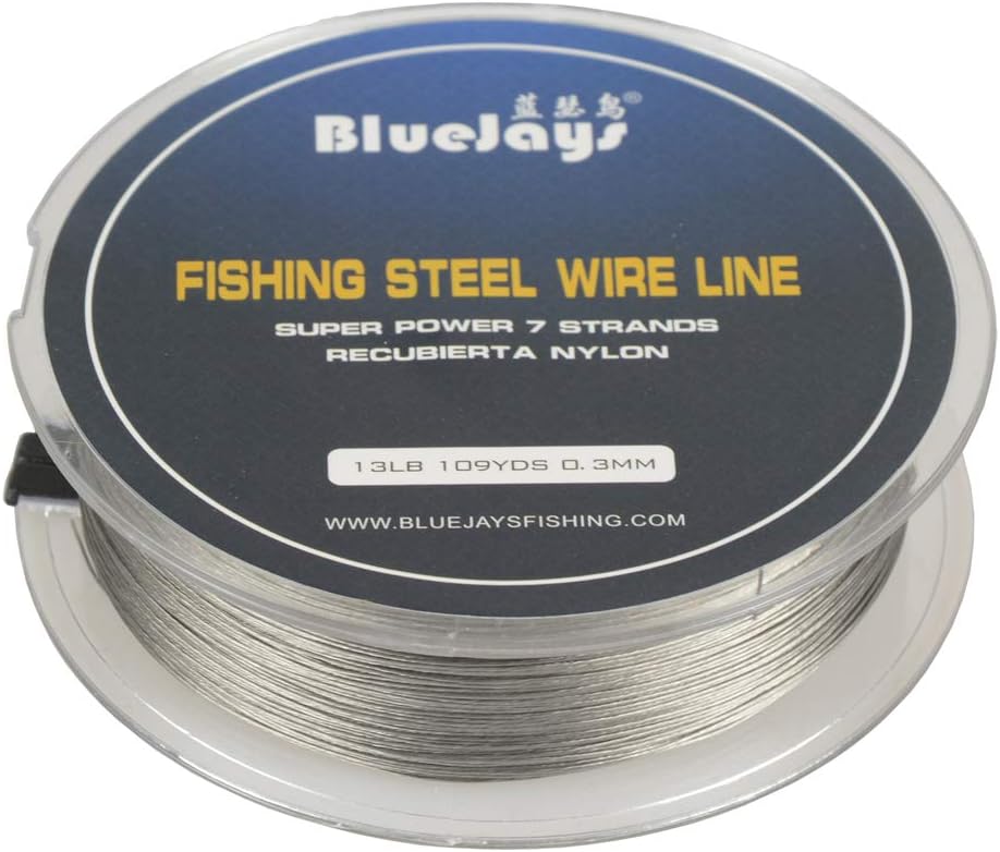 100 Meter 0.3mm Fishing Stee Wire Nylon Coated 1x7 Stainless Steel Leader Wire Super Soft Fishing Wire Lines 13 Pound : Sports & Outdoors