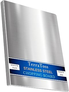 TerraToss Stainless Steel Chopping Board [35 x 30 cm] | Heavy-Duty 304 Grade Vegetable Cutting Board | Countertop Rust Pro Price In India