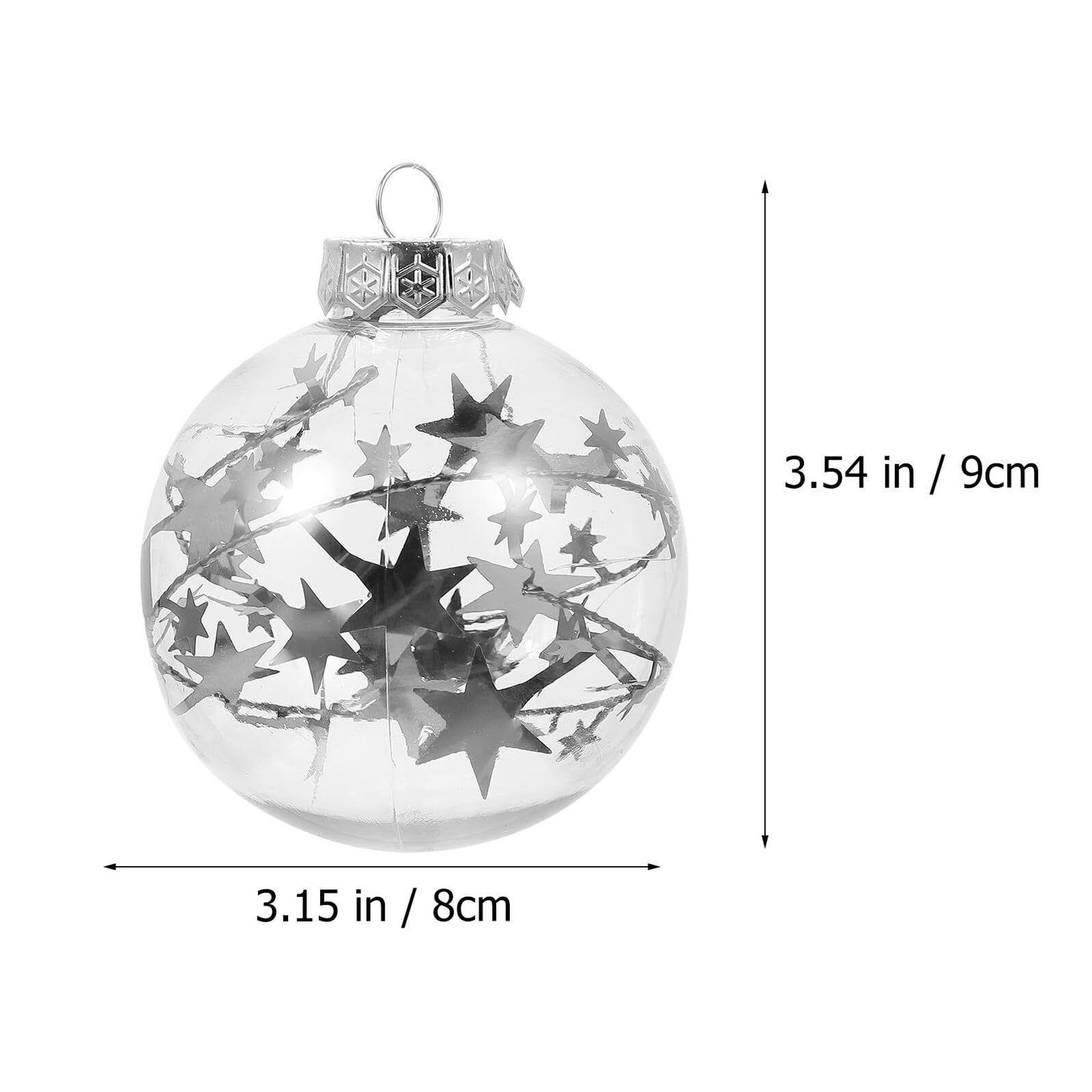 Weihnachtskugeln aus Pet mit Silbernem Stern Dekorative Christbaumkugeln zum Aufhängen für Weihnachtsbäume und Festliche Partydekorationen in 1 Kasten Zufälliger Stil