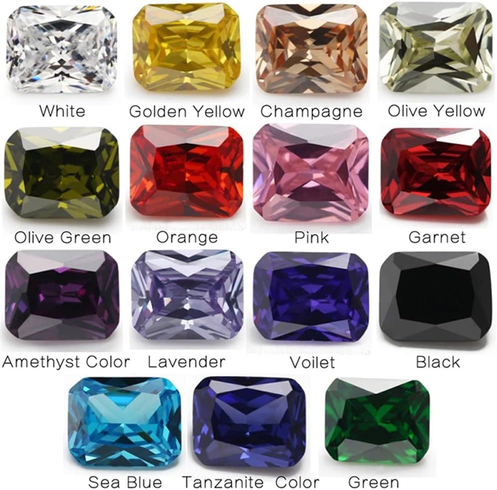 Octangle Shape Cubic Zirconia Synthetic Gemstone Mix 15 Colors 5A Loose CZ Stone for Jewelry Making