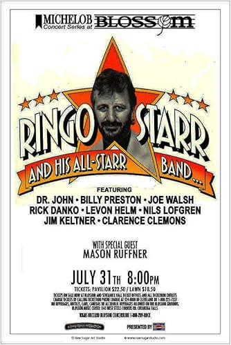 Raw Sugar Art Studio Ringo Starr All Starr Band/Beatles 1989 - Póster de concierto de Cleveland