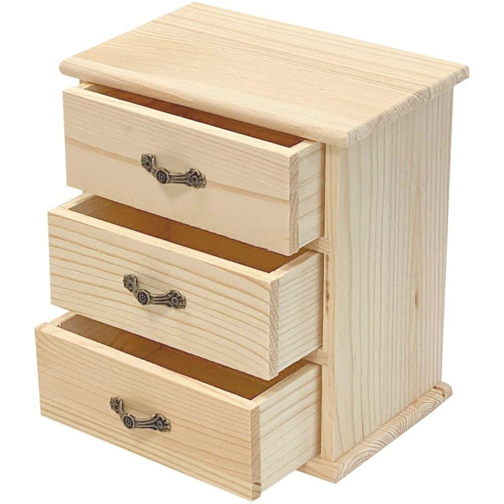 Rangement de bureau en bois à 3 tiroirs pour trier vos bijoux