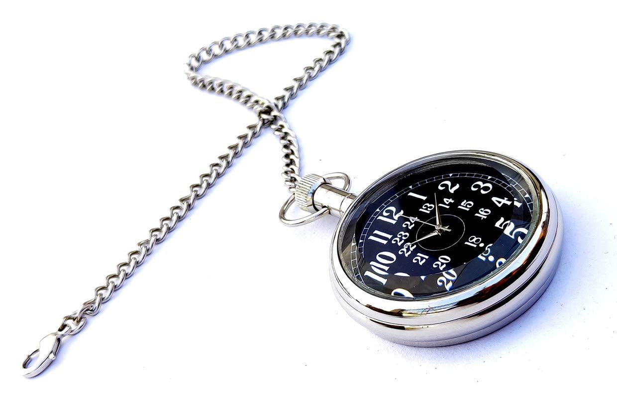 K V HANDICRAFTS Classic Nickle Black Algin Dial -Antique Pocket Gandhi Watch Royal Look Indian Handicraft Gift Item (B088VQ9K9Q) Amazon Price History, Amazon Price Tracker