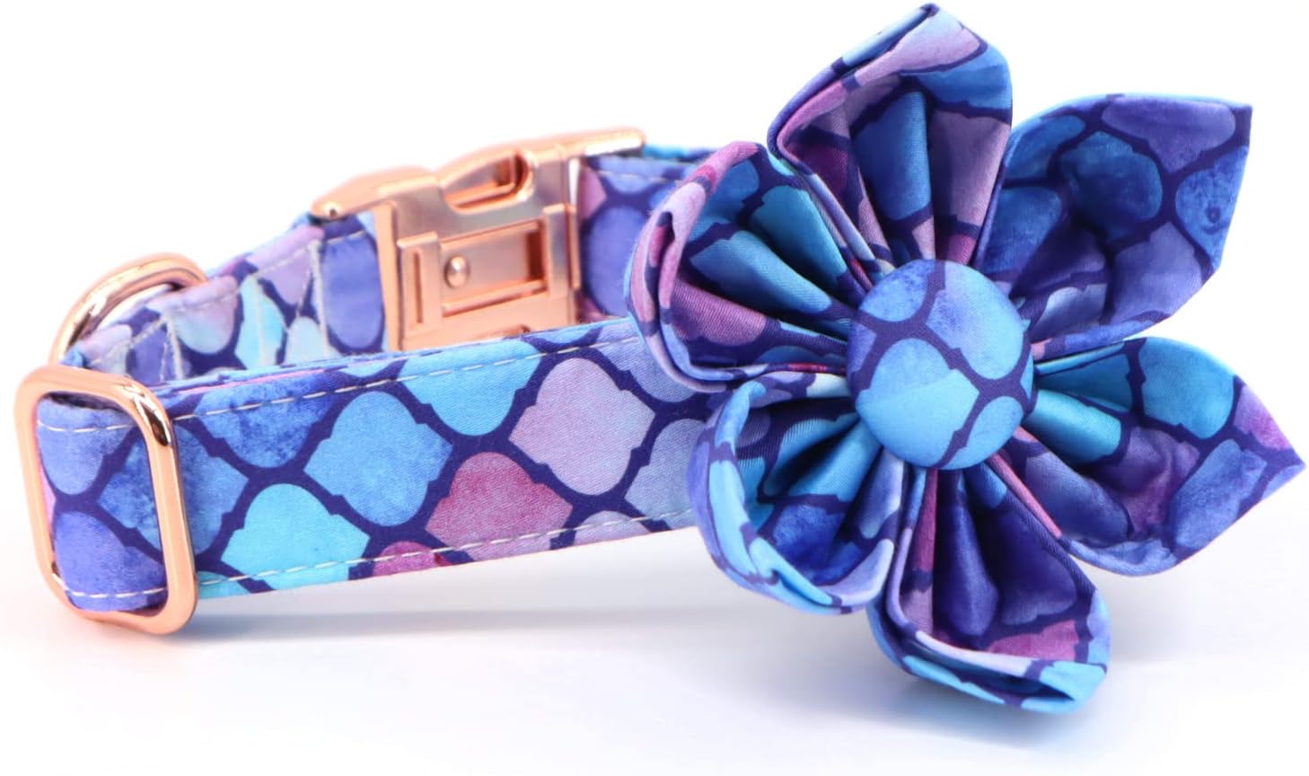 Dogs Collar with Flower, Quick Release Buckle Adjustable Soft Comfortable Floral Collars for Girl Dogs