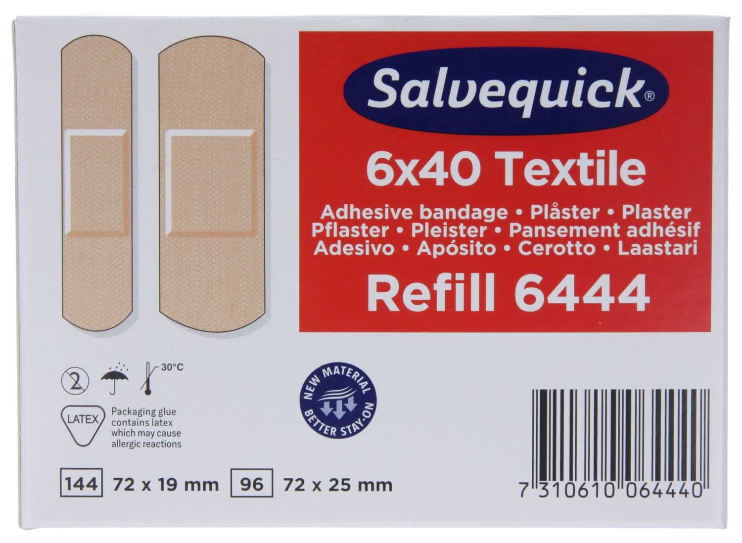 Salvequick®-Refill-Einsätze, Doppelpack FLEXEO-Spar-Set 6xREF6036 Plastic und 6xREF6444 Textil (inkl. Hinweis zur Pflasteranwendung)