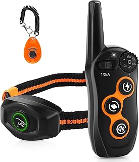 Dog Shock Collar, Dog Training Collar with Remote 1300ft, Bark and Training Collar Combo with 3 Training Modes, Beep, Vibration(1-99), Shock(1-99), Waterproof E Collar for Small, Medium, Large Dogs