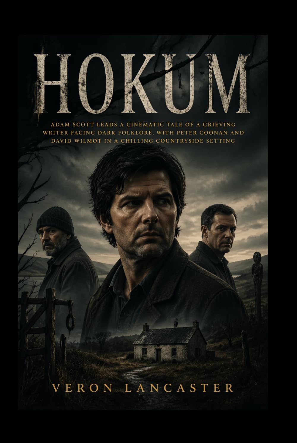 HOKUM: Adam Scott leads a cinematic tale of a grieving writer facing dark folklore, with Peter Coonan and David Wilmot in a chilling countryside setting
