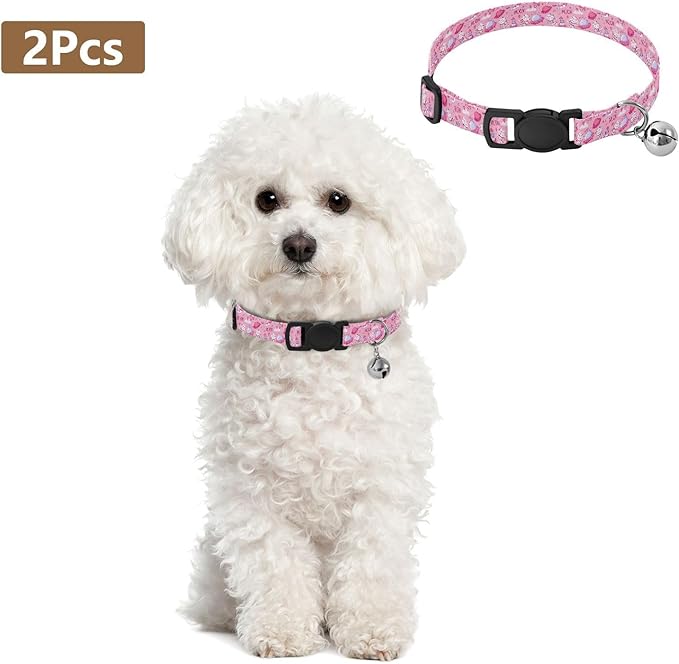 Collar para Gato y Perro Pequeño con Campana, Ajustable, 2 Paquetes miniatura 2