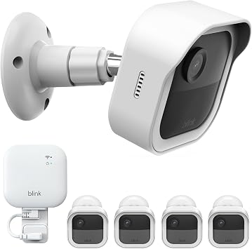 4 Pack Blink Outdoor Wall Mount for Outdoor 4/2K+, Blink Sync Module Mount | Weatherproof Protective Housing, 360 Adjustable Mounting with Sync Module Mount, Perfect View Angle for Blink System,White