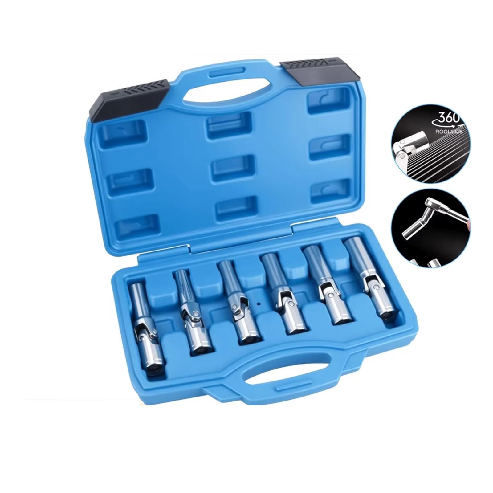 Juego De Llaves De Vaso Herramienta De Extracción De Bujías De 8 9 10 12 14 16mm 6 Uds. Bujía Giratoria Flexible