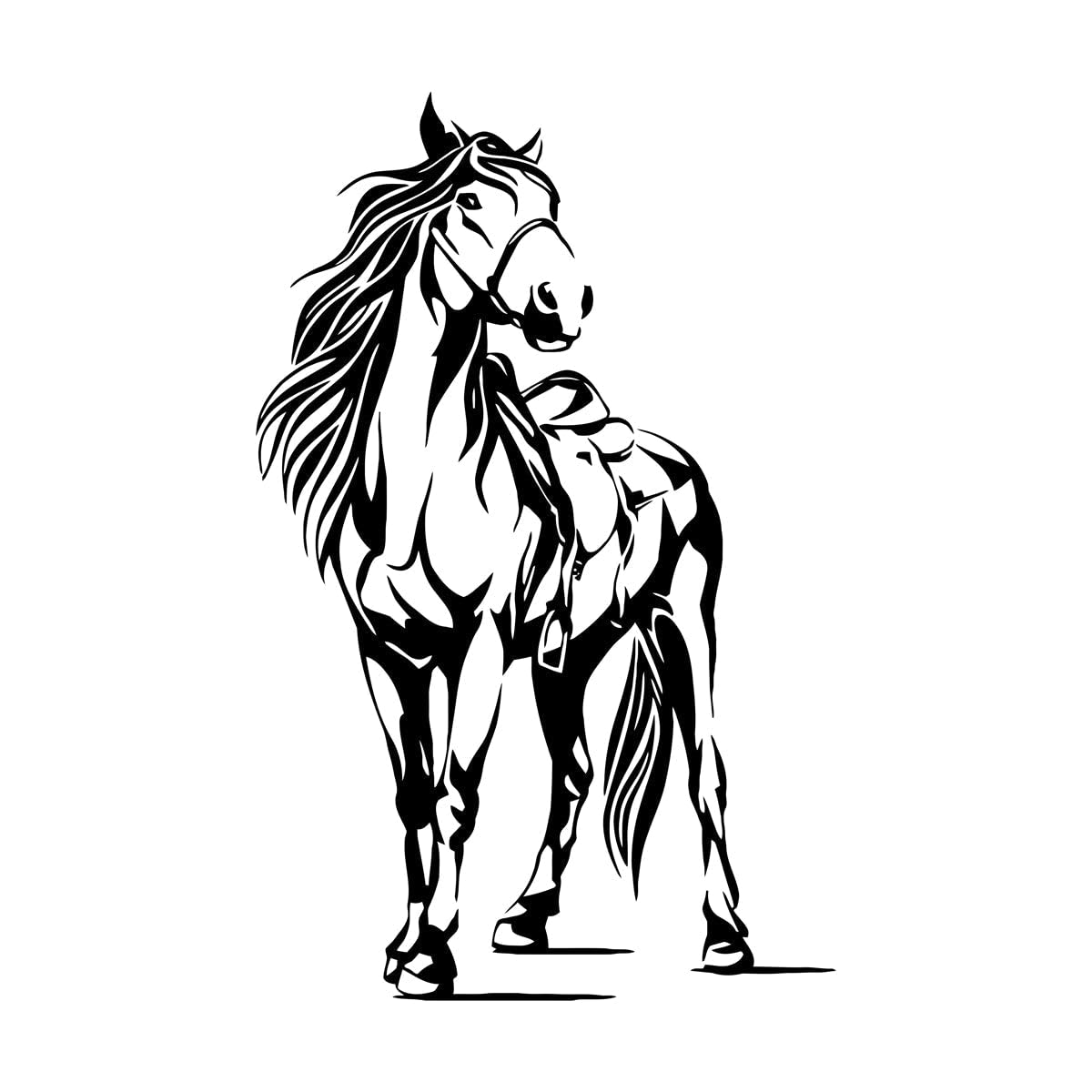 Beautiful Horse Wall Decal Horse Animal Wall Sticker Living Room Playroom Zoo Jungle Horse Unicorn Wall Decal Bedroom Small - 56x36cm