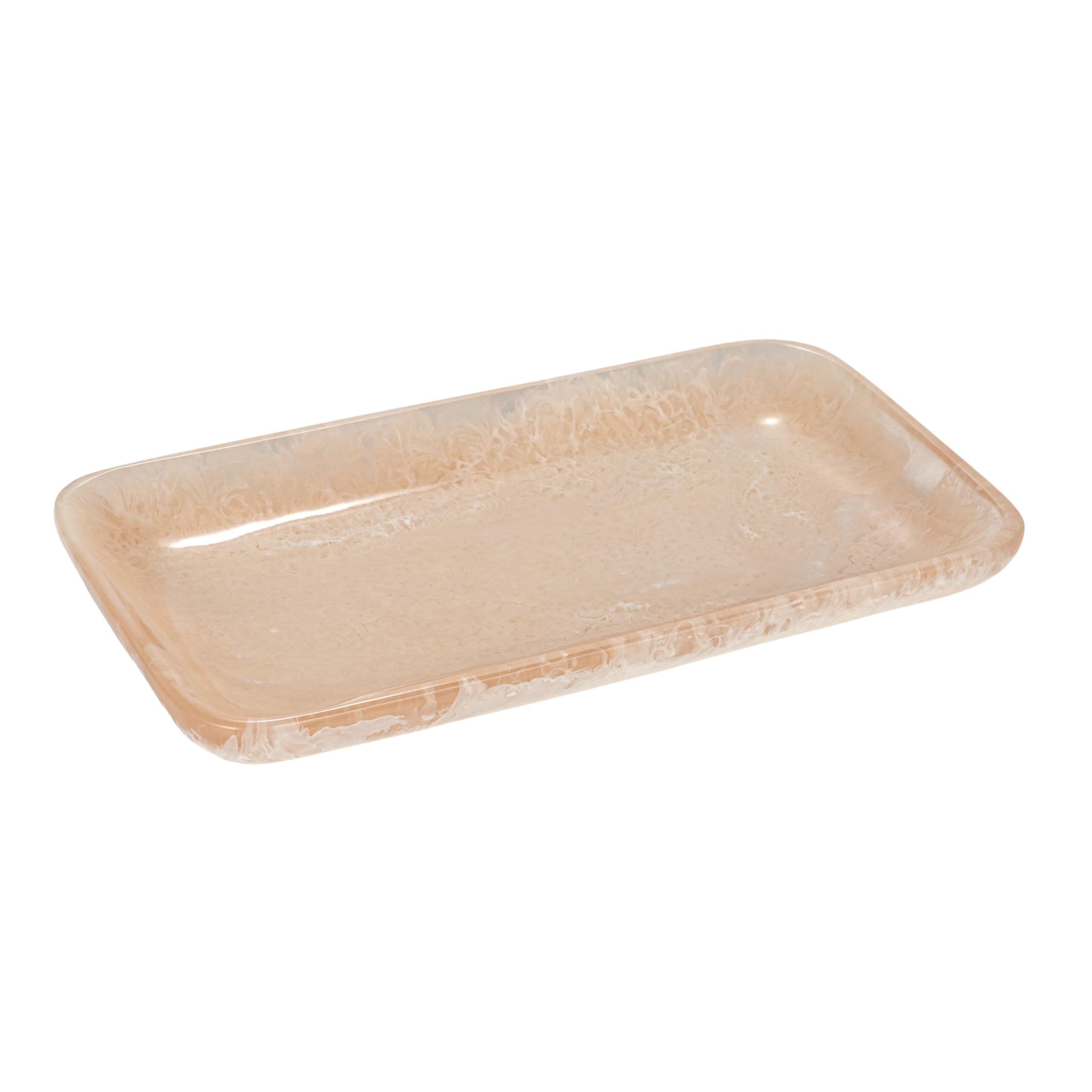Amazon.com: Creative Co-Op Matte Marbled Resin Tray, Blush Pink