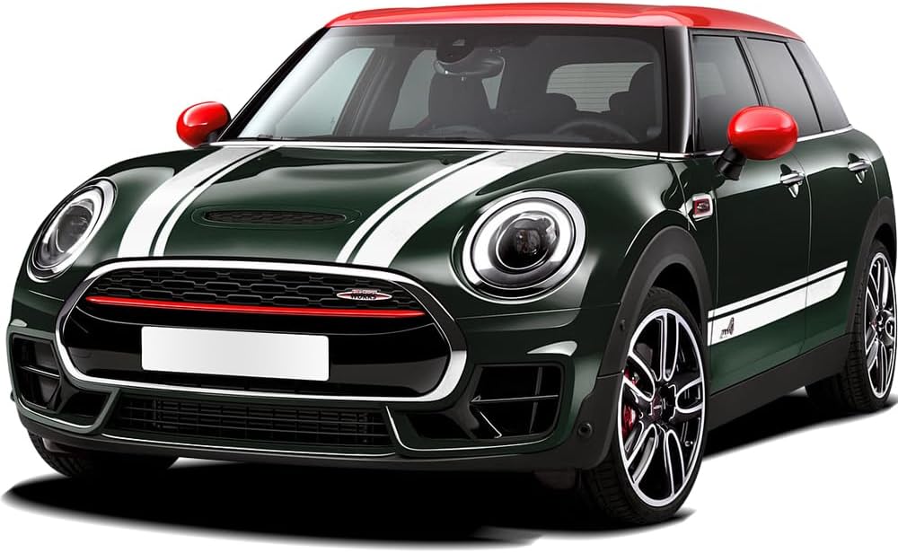 Car Door Side Skirt Hood Bonnet Rear Trunk Racing Stripe Decals Stickers Kit Compatible with Mini Cooper Clubman F54 JCW John Cooper Works 2015-2024 (Gloss White)