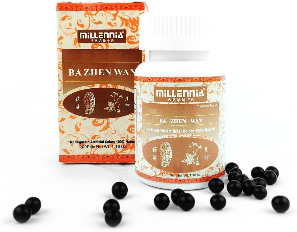 MILLENNIA Herbal Supplement Pills of 8 Treasured Tonics - Ba Zhen Wan - 12 Bottle Pack (200 Pills/Bottle)