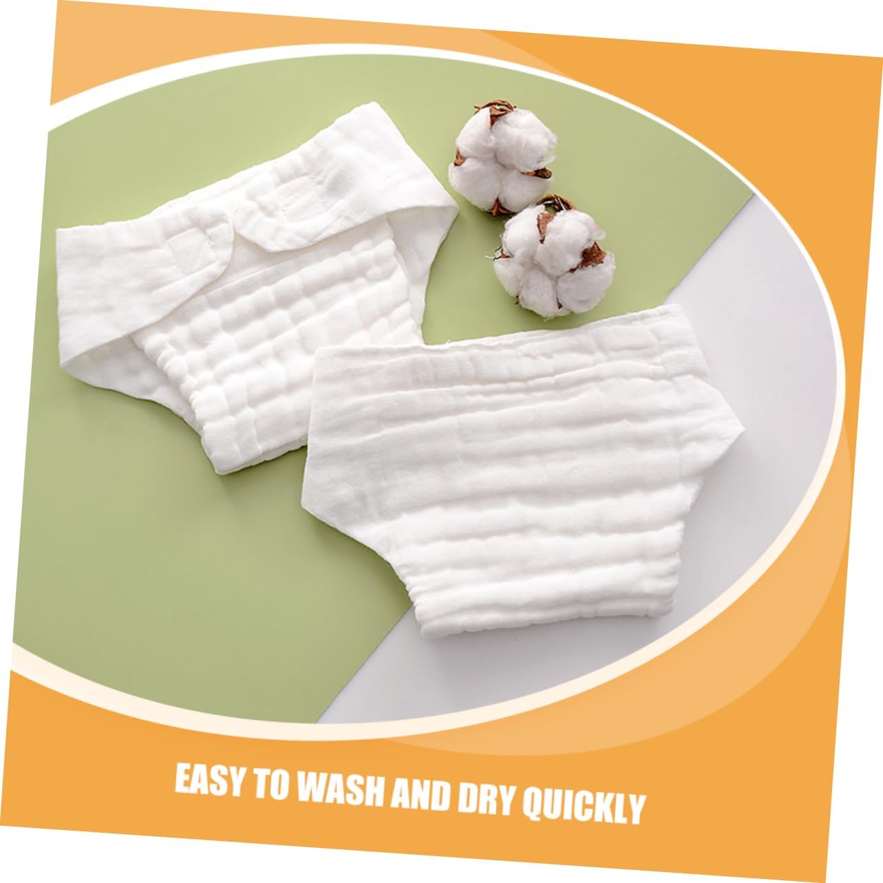 Holibanna 5pcs Soft and Absorbent Cotton Cloth Diaper Liners Washable and Reusable Nappy Pads for White Months for Go and Overnight Use