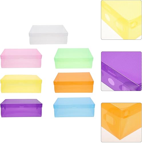 Miniatura 9 de ABOOFAN Caja de almacenamiento de zapatos apilable de plástico para guardar zapatos, contenedor de zapatos transparente con tapa para armario,