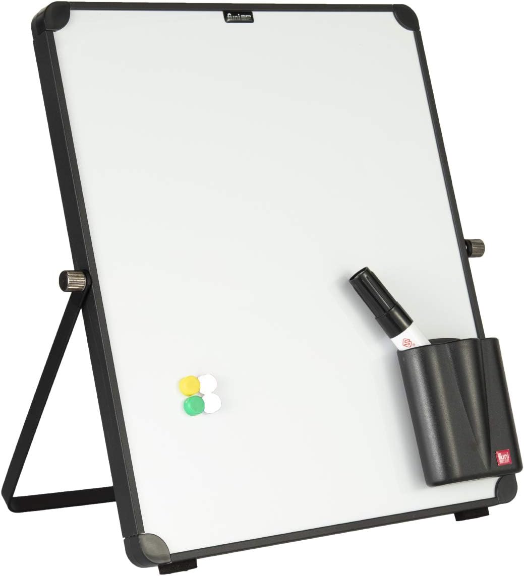 12” x 10” Small Dry Erase Board Whiteboard Desktop Portable Mini White Board Desk Easel 360°Rotation for Office,Home,School