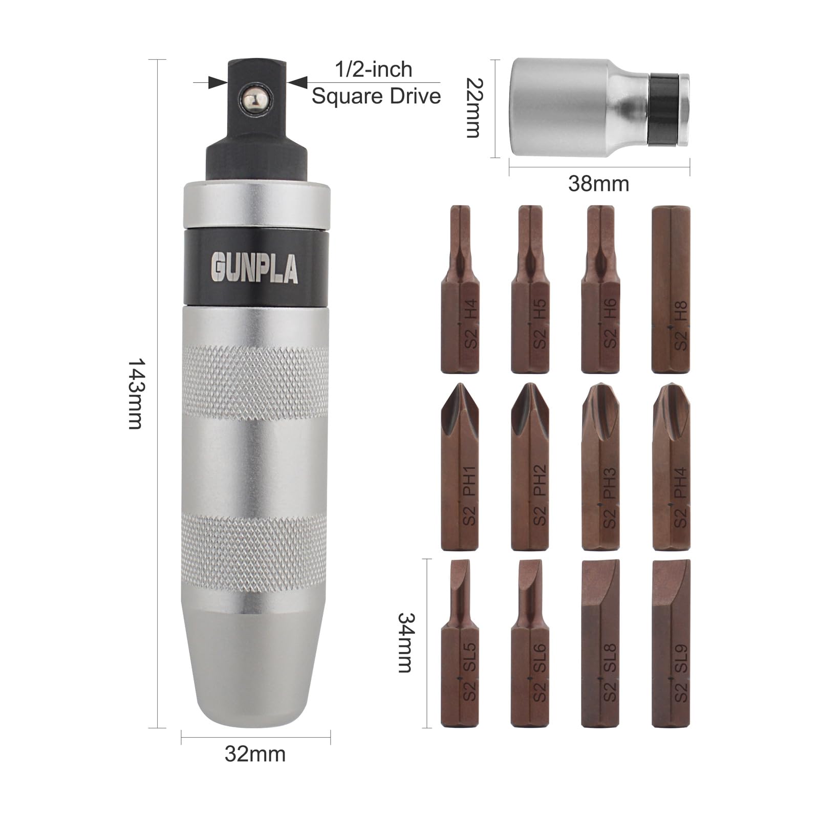 Gunpla 12pcs Impact Screwdriver Bits Set - Image 2