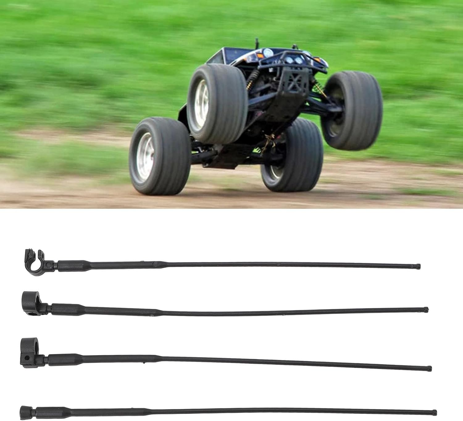 4pcs RC Simulation Antenna, Decoration Accessories Compatible with Axial SCX10 90046 UTB10 Capra RC Crawler Car