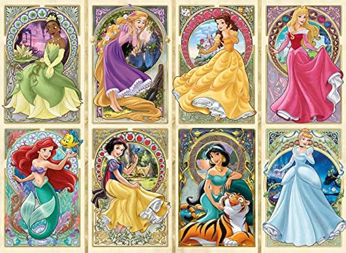Ravensburger Disney Art Nouveau Princesses 1000 Piece Jigsaw Puzzle for Adults - 16504 - Every Piece is Unique, Softclick Technology Means Pieces Fit Together Perfectly