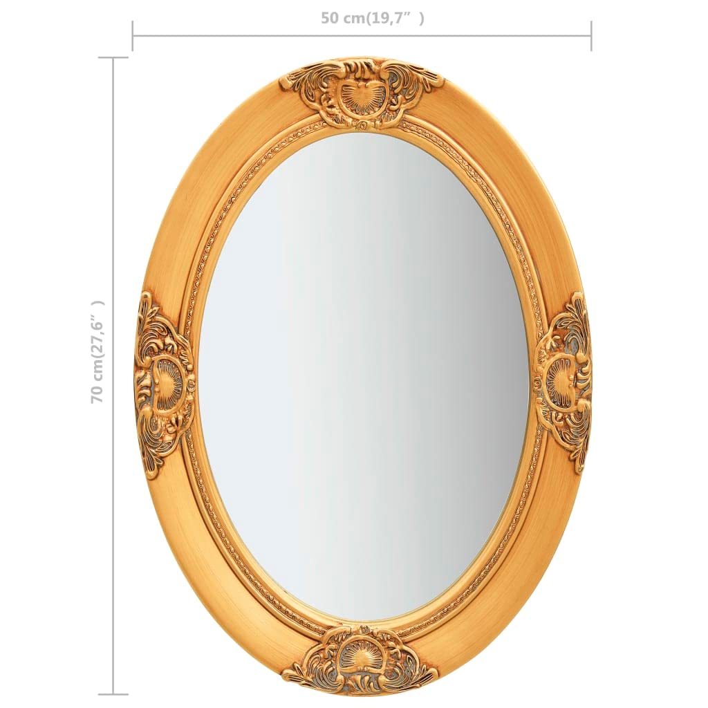 VXL Espejo De Pared Estilo Barroco Dorado 50X70 Cm