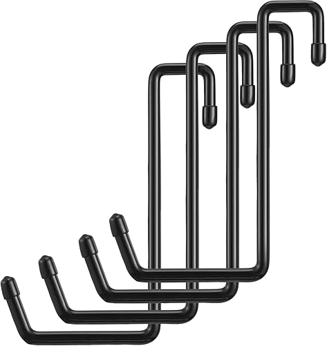 Blulu 8 ganchos de bicicleta recubiertos de vinilo para colgar bicicletas, ganchos de garaje grandes, ganchos de garaje para garaje, perchas para