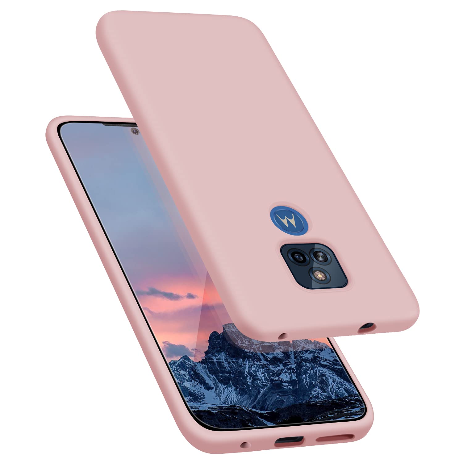 E SegoiMoto G Play 2021 Case, Liquid Silicone Gel Rubber Shockproof Case Soft Microfiber Cloth Lining Cushion Compatible with Motorola Moto G Play 2021 6.5 inch (Pink Sand)