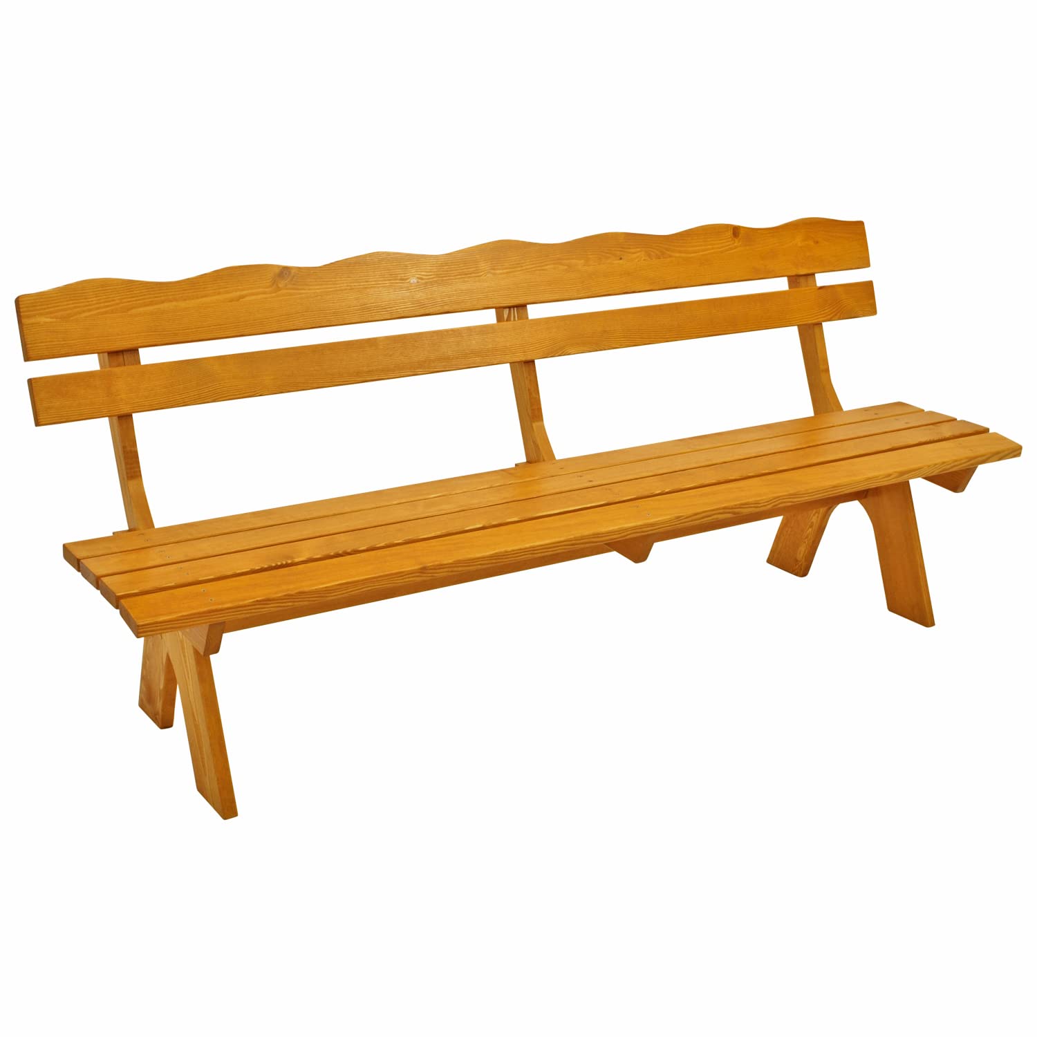 DEGAMO Gartenbank Holzbank Freital XXL 4-sitzer 200cm, massives Kiefernholz hell lackiert, stabil, Outdoor