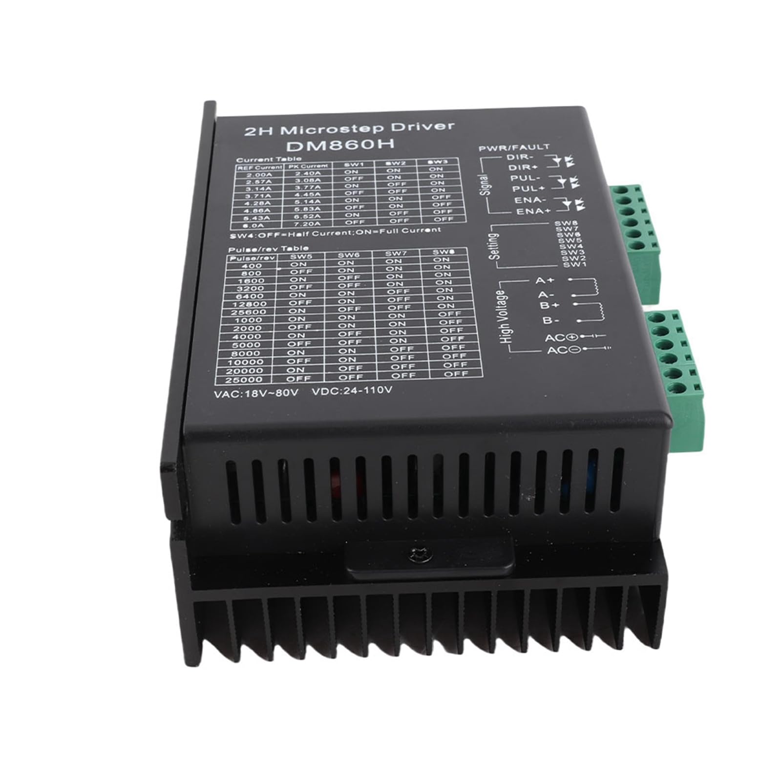 Fdit Azionamento del Motore Stepper Ad Alte Prestazioni Ingresso del Segnale Otticamente Isolato per NEMA23 NEMA34 DM860H, Controllo Motorio a 2 Fasi Stabile per L'automazione Industriale