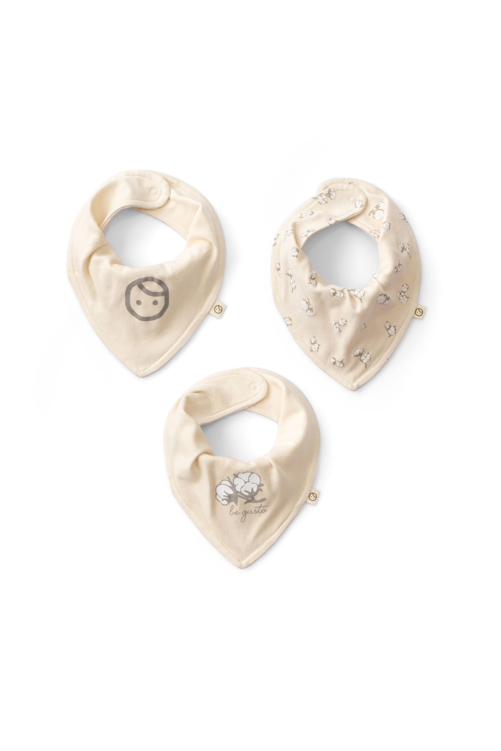 LITTLE GUSTO Baby Bandana Drool Bib, Waterproof, with Adjustable Snaps, Pack of 3, Cotton Patterned