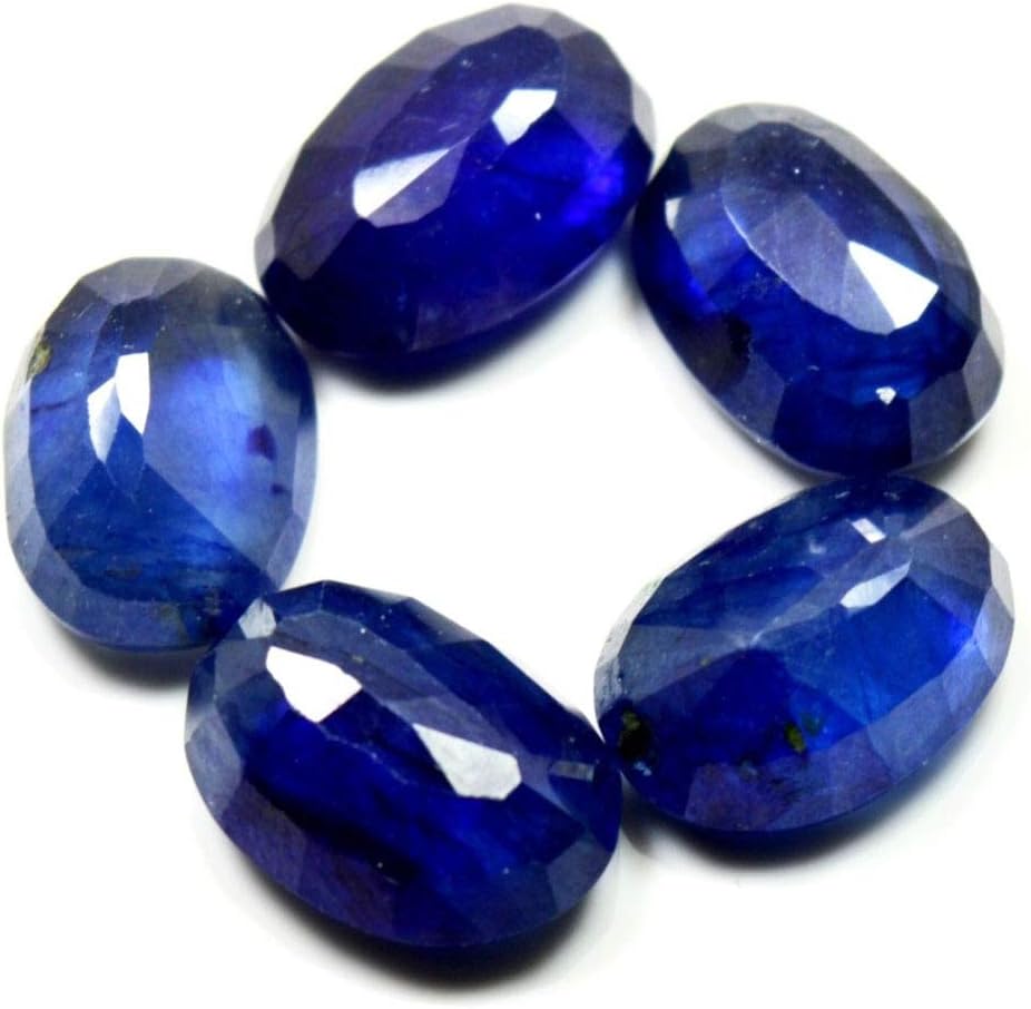 11X9 MM 5 Pieces Genuine Sapphire Oval Blue Faceted Loose Gemstone for Jewellery Making